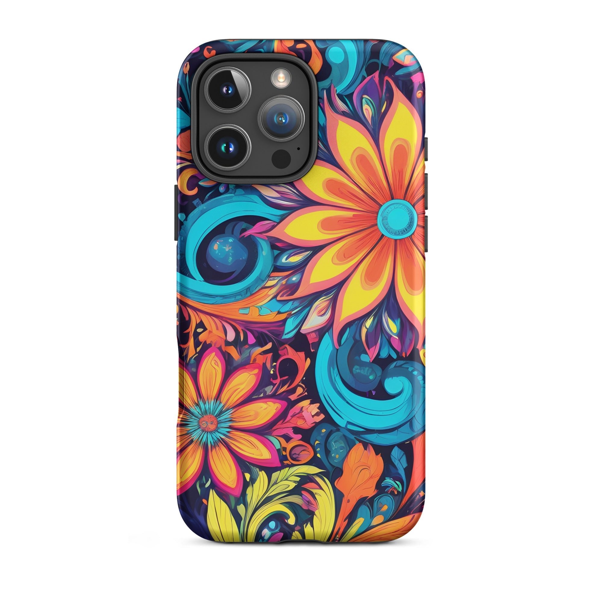 Carcasa resistente para iPhone - Flores Multi Color - CeluMovil