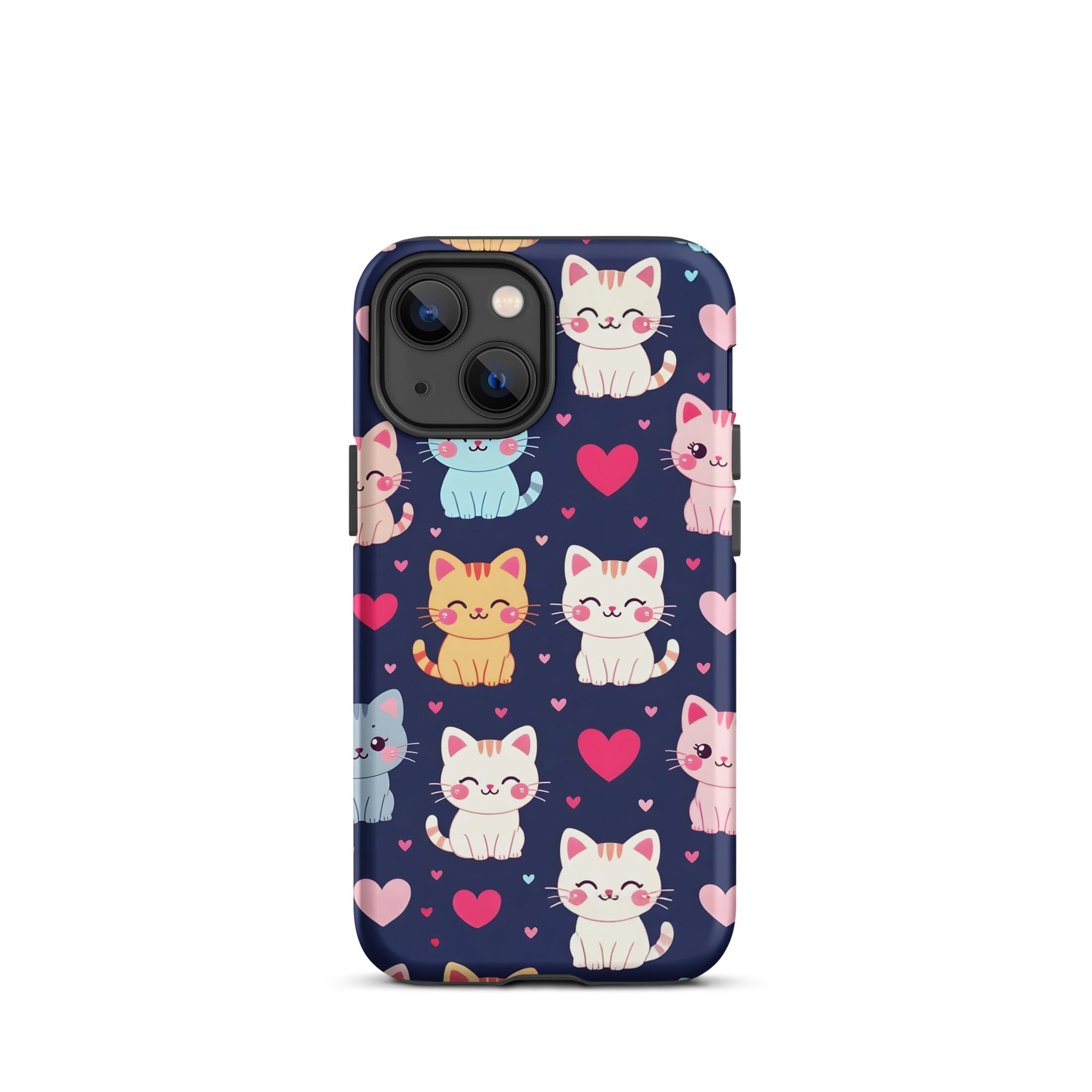 Carcasa resistente para iPhone - gatitos kawaii pastel, adorable gato de dibujos animados - CeluMovil