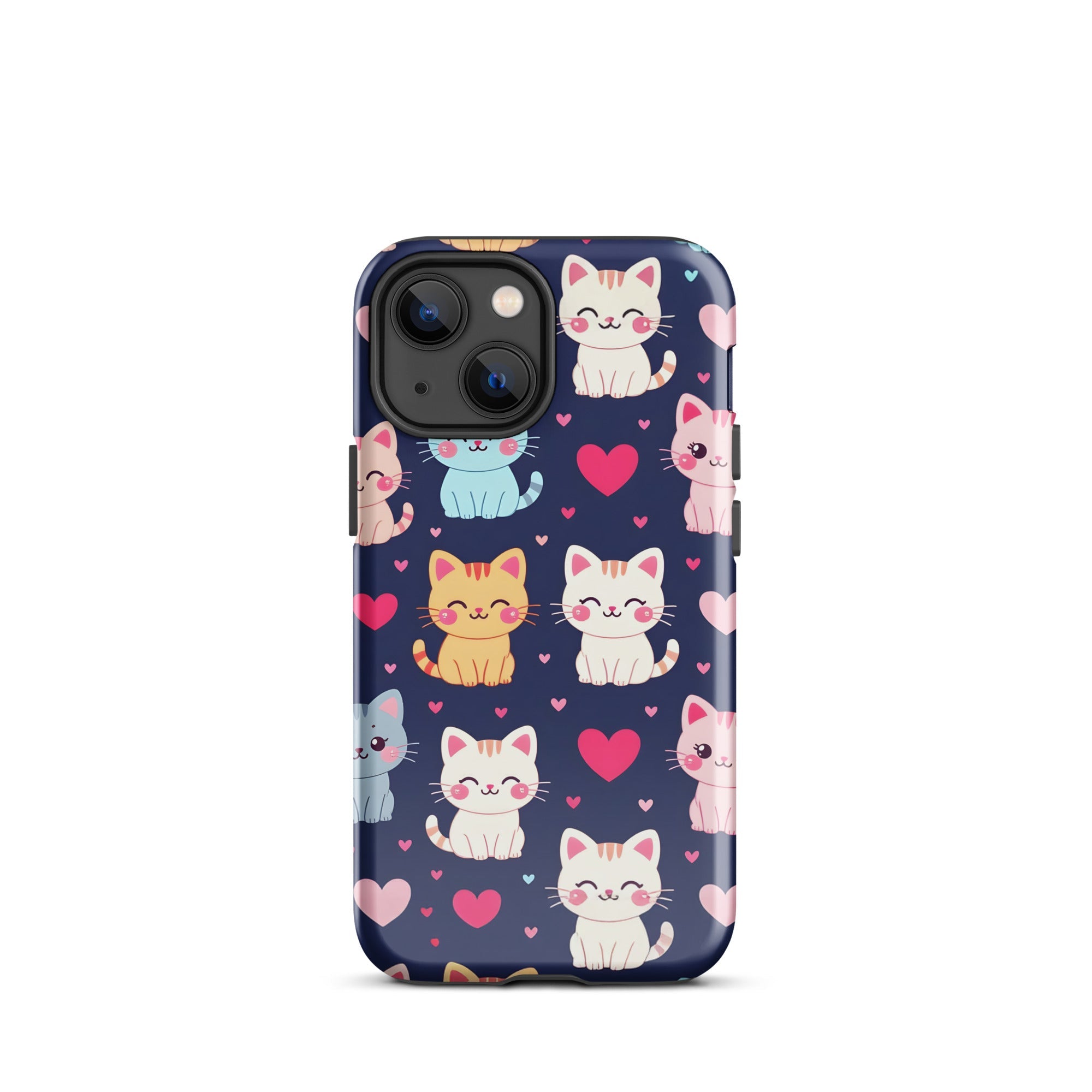 Carcasa resistente para iPhone - gatitos kawaii pastel, adorable gato de dibujos animados - CeluMovil