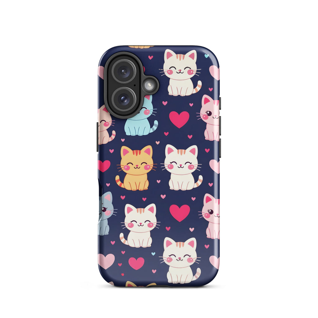 Carcasa resistente para iPhone - gatitos kawaii pastel, adorable gato de dibujos animados - CeluMovil