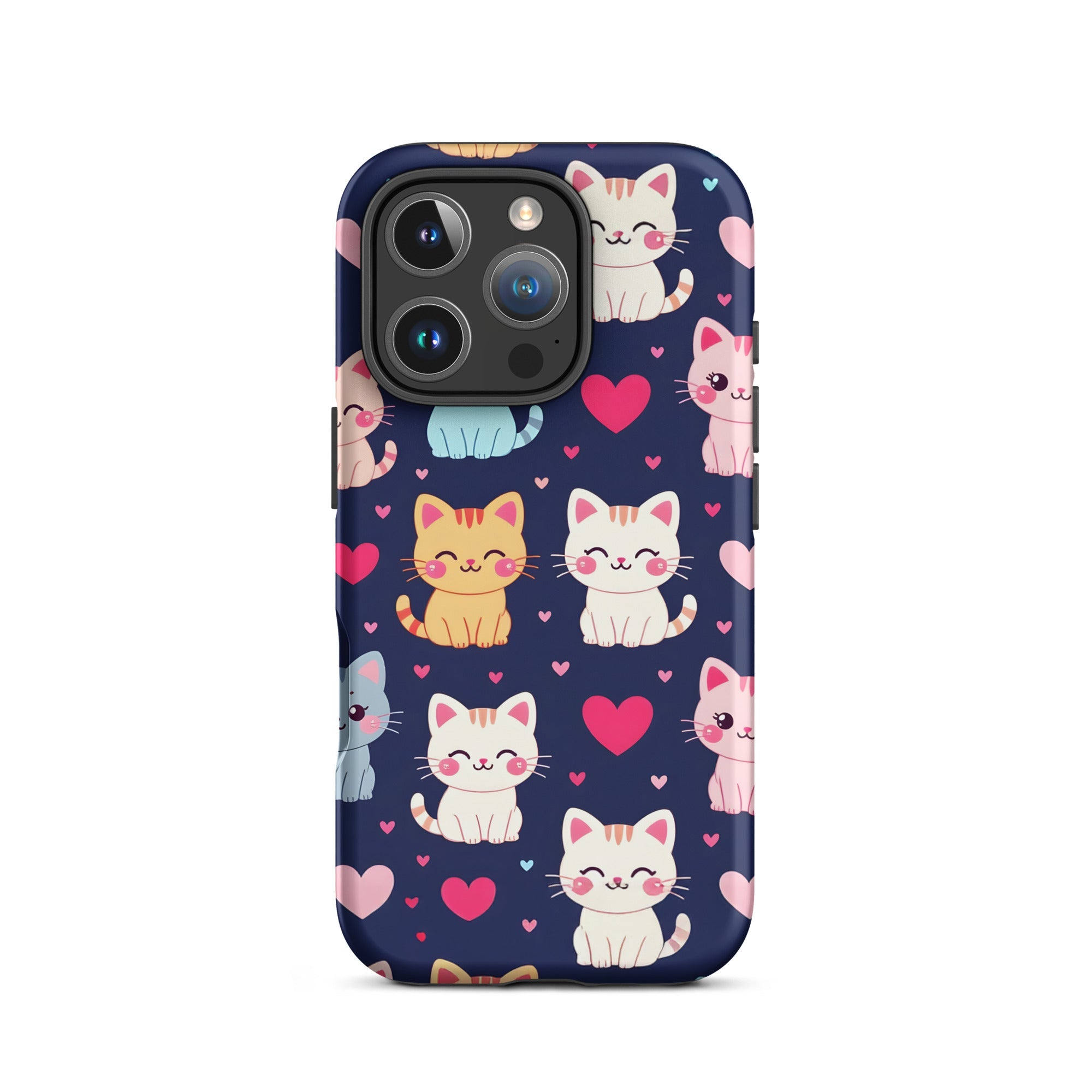 Carcasa resistente para iPhone - gatitos kawaii pastel, adorable gato de dibujos animados - CeluMovil