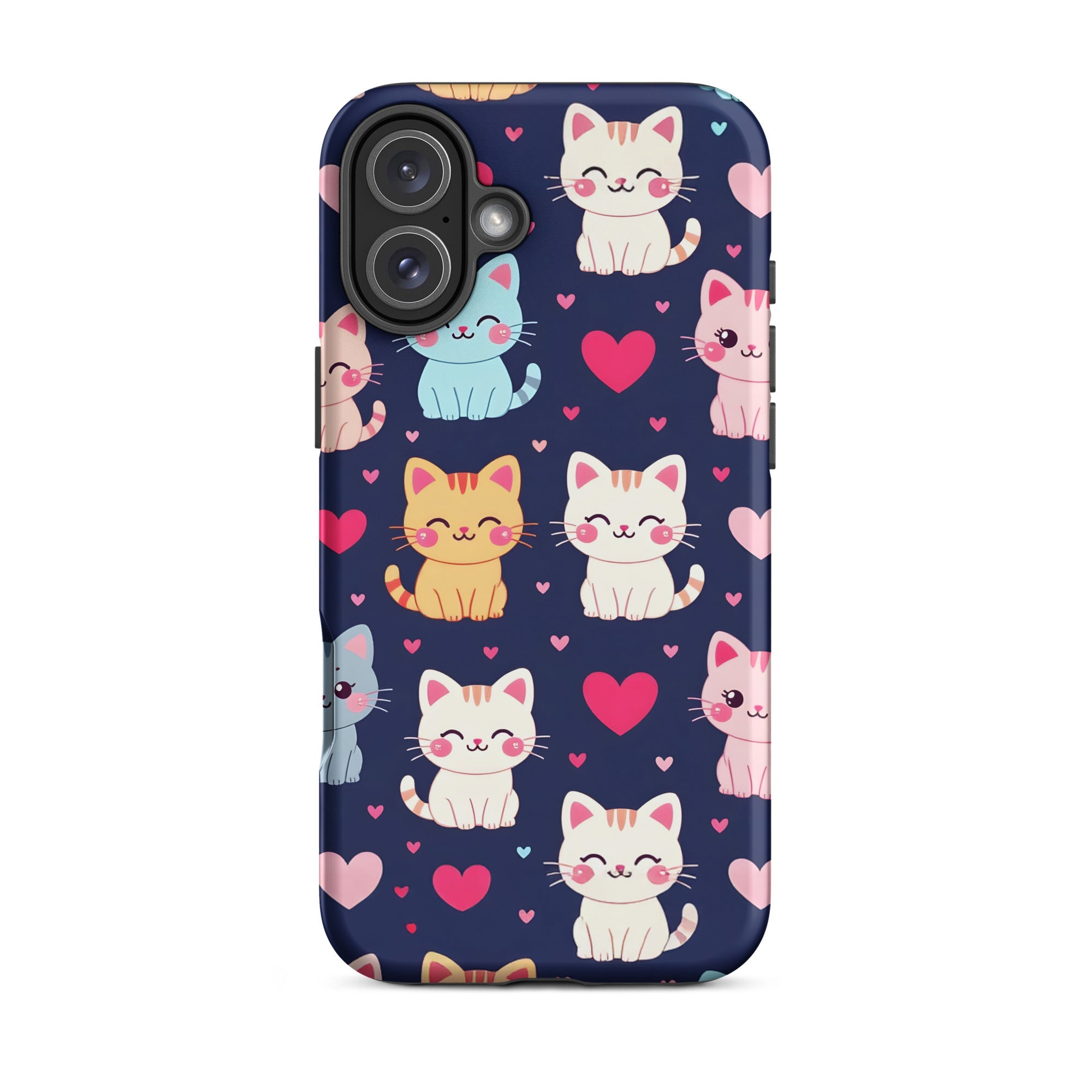 Carcasa resistente para iPhone - gatitos kawaii pastel, adorable gato de dibujos animados - CeluMovil
