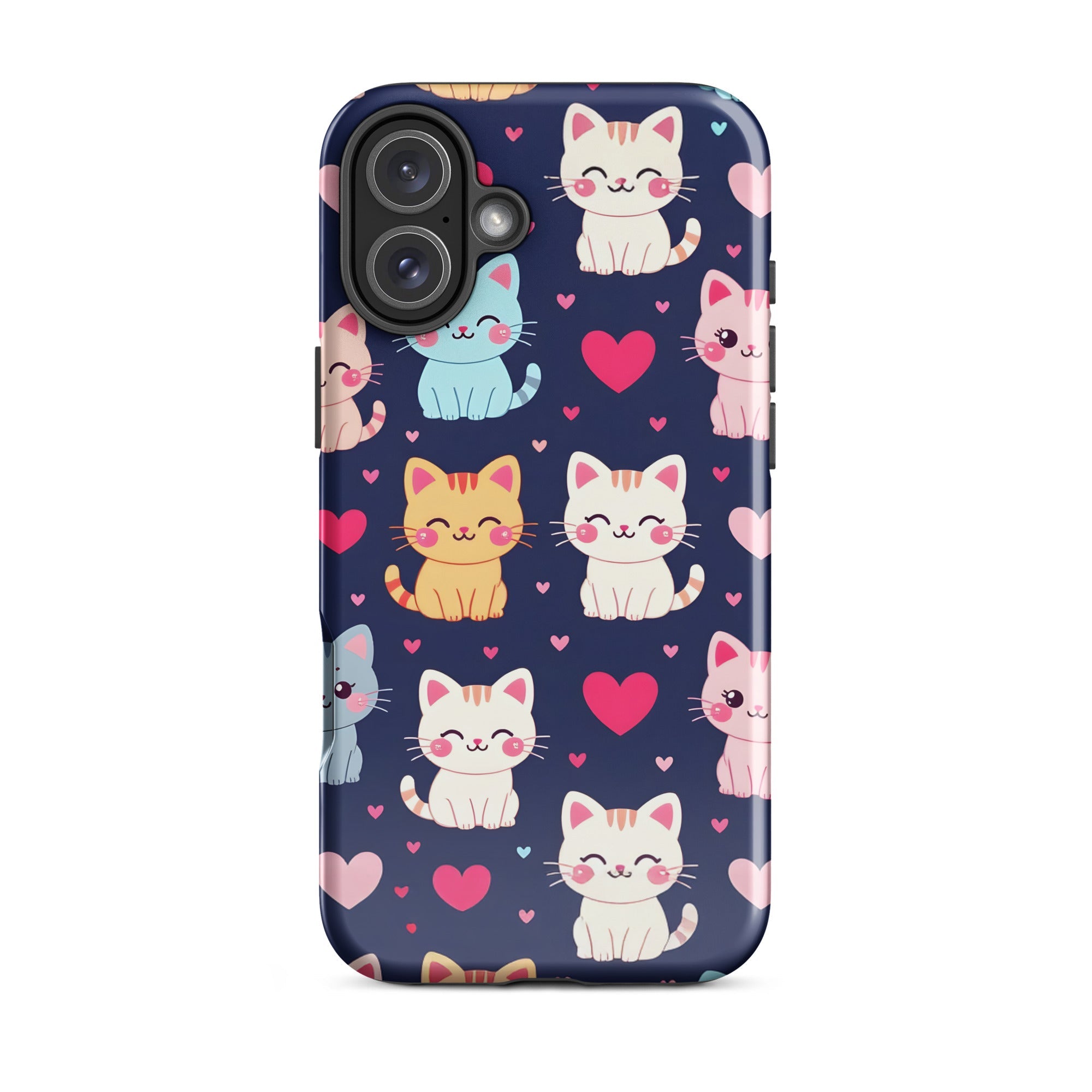 Carcasa resistente para iPhone - gatitos kawaii pastel, adorable gato de dibujos animados - CeluMovil