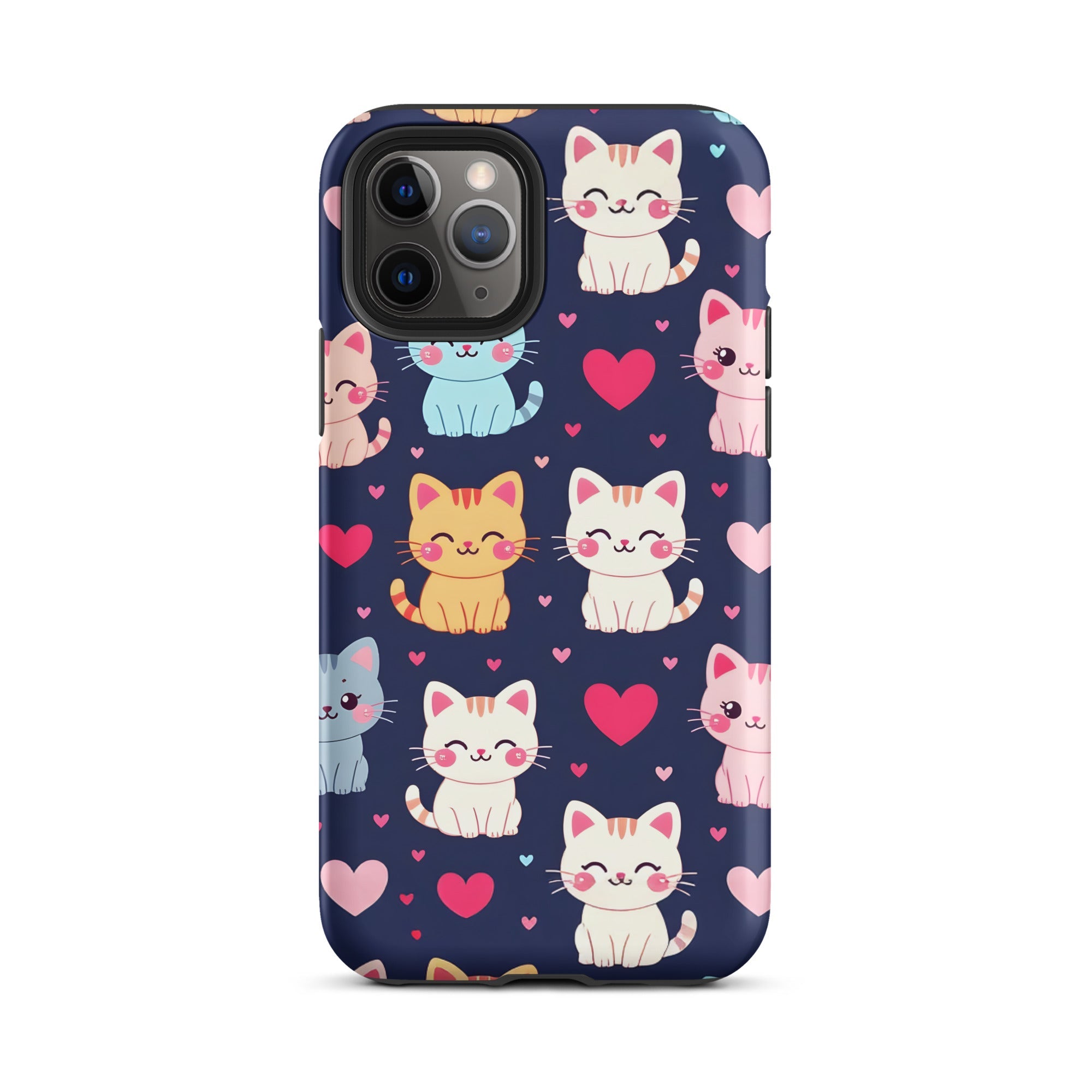 Carcasa resistente para iPhone - gatitos kawaii pastel, adorable gato de dibujos animados - CeluMovil