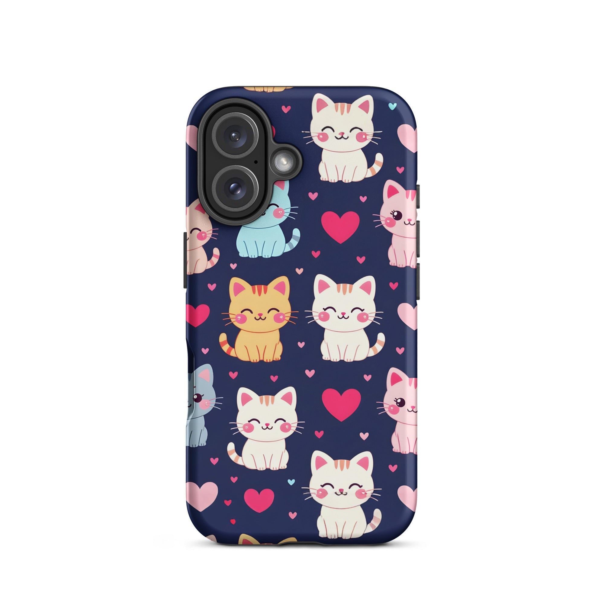 Carcasa resistente para iPhone - gatitos kawaii pastel, adorable gato de dibujos animados - CeluMovil