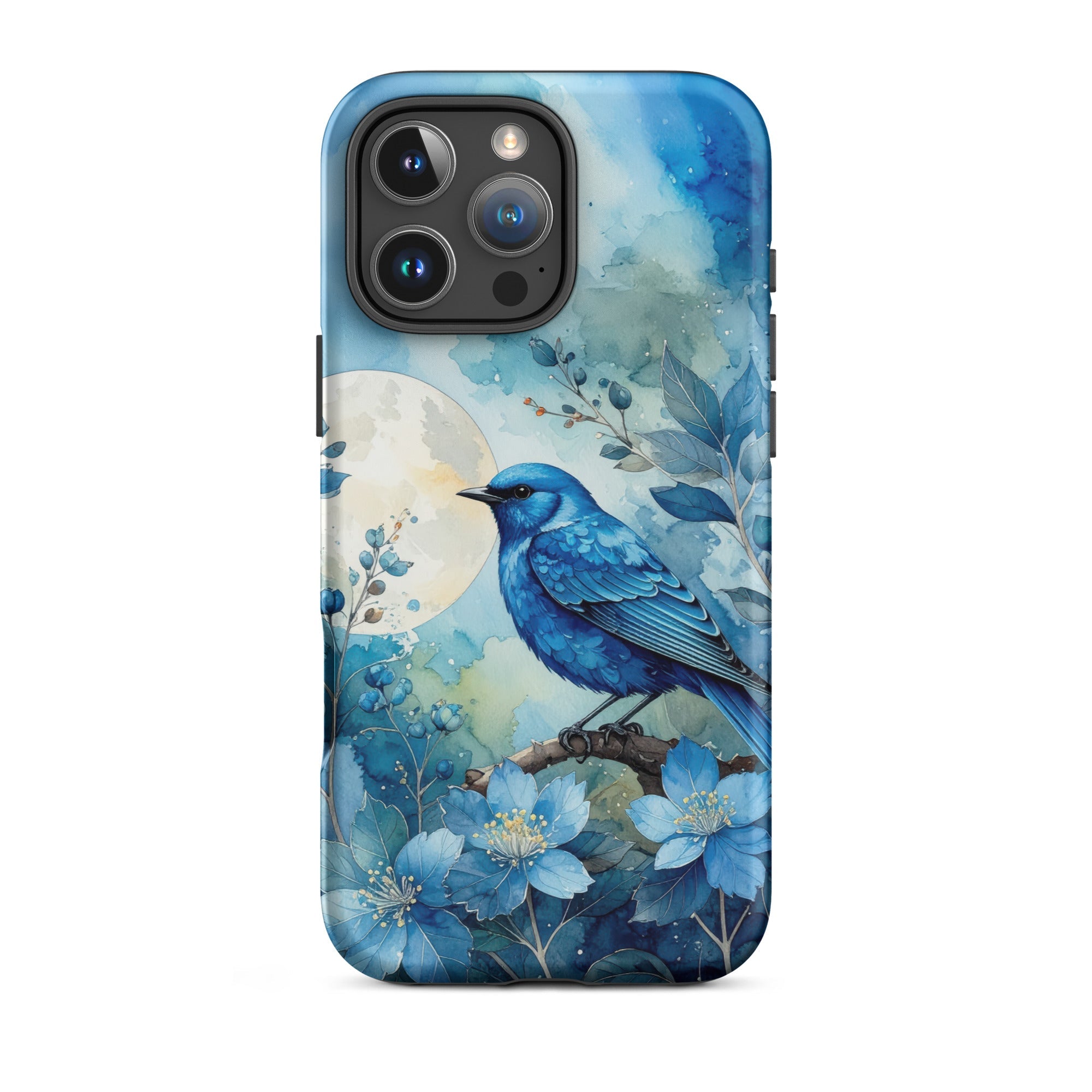 Carcasa resistente para iPhone – Pájaro Azul Crepuscular - CeluMovil