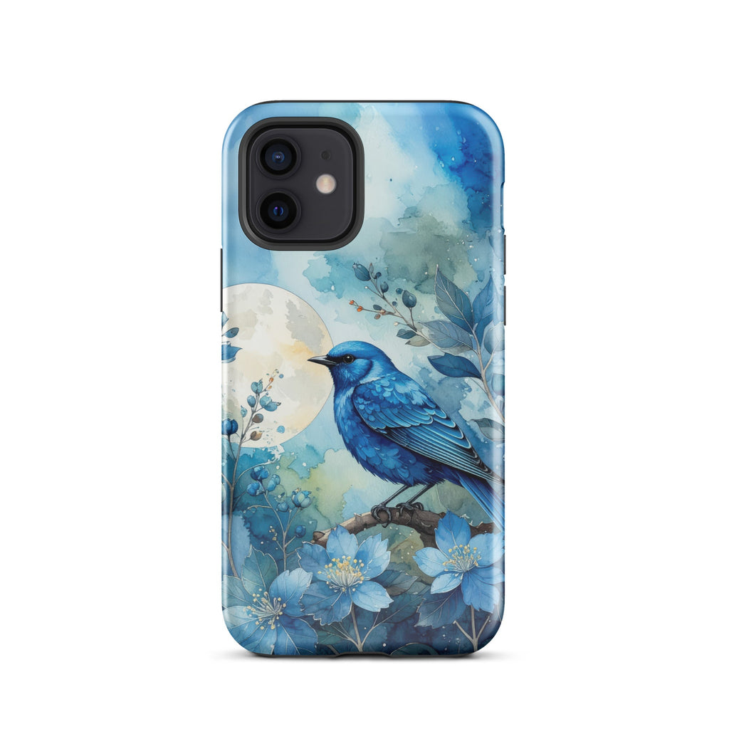 Carcasa resistente para iPhone – Pájaro Azul Crepuscular - CeluMovil