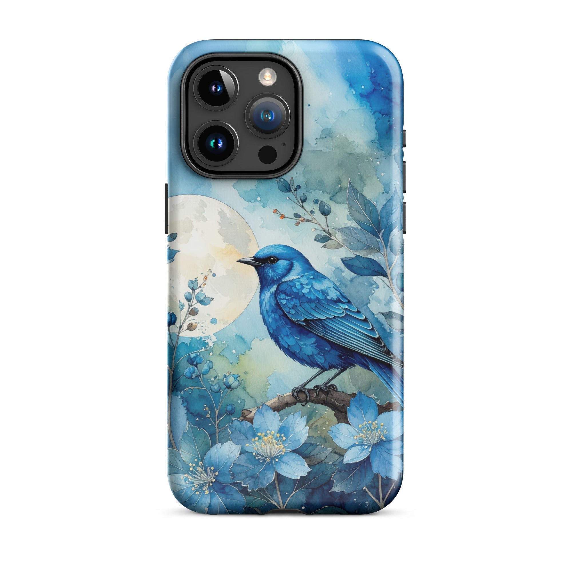 Carcasa resistente para iPhone – Pájaro Azul Crepuscular - CeluMovil