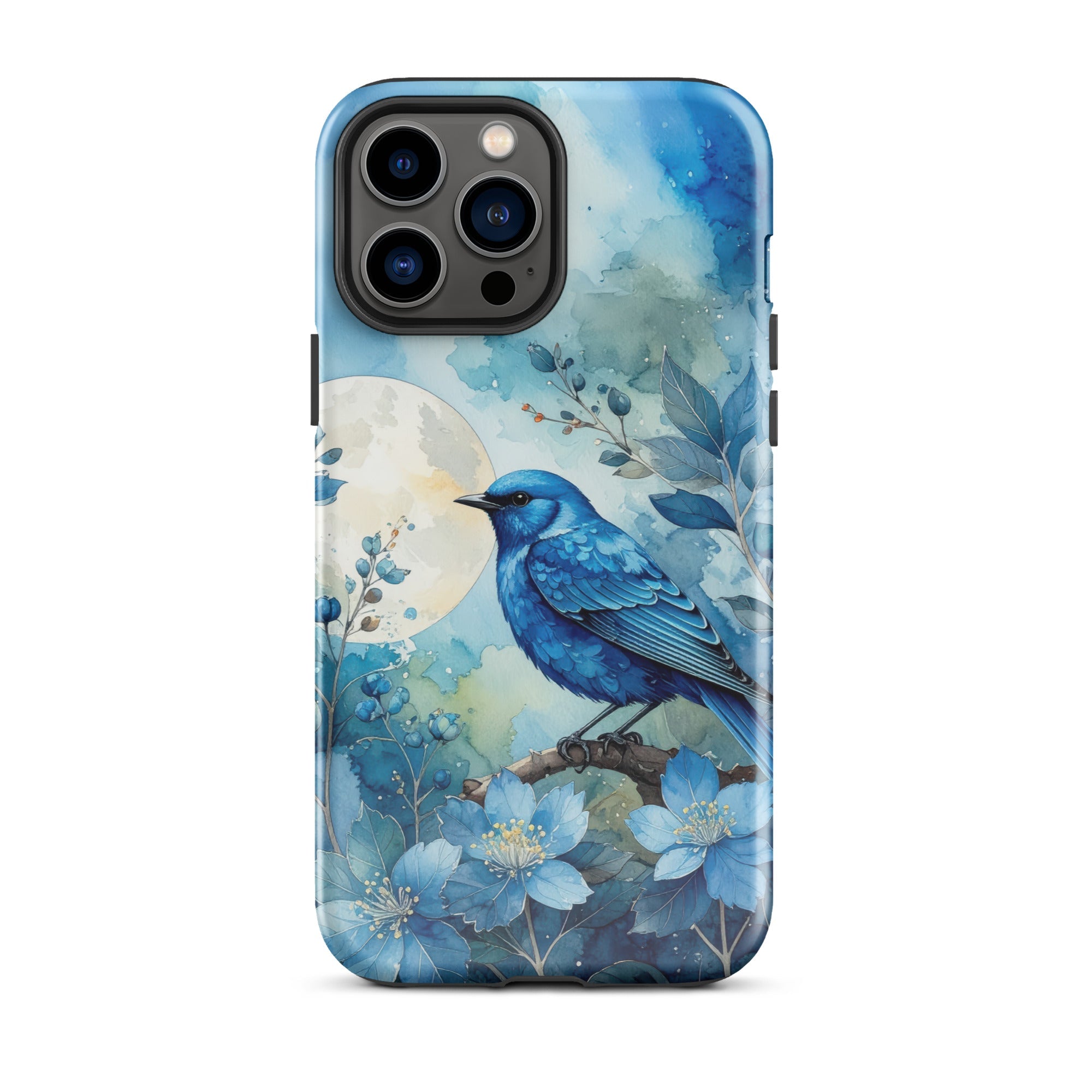 Carcasa resistente para iPhone – Pájaro Azul Crepuscular - CeluMovil