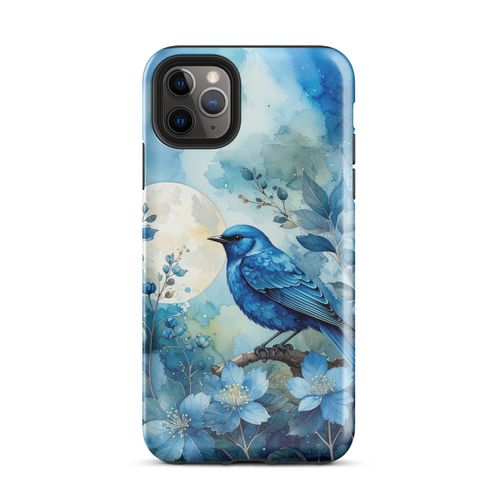 Carcasa resistente para iPhone – Pájaro Azul Crepuscular - CeluMovil