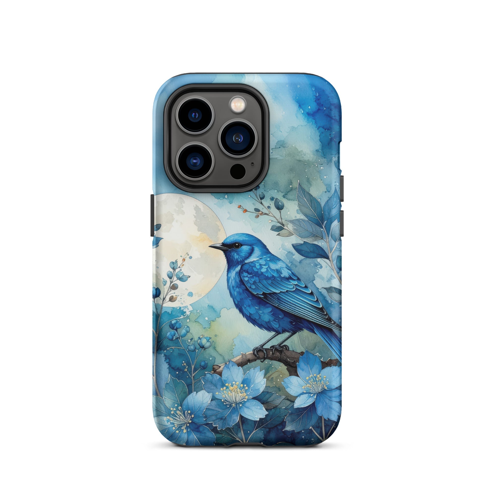 Carcasa resistente para iPhone – Pájaro Azul Crepuscular - CeluMovil