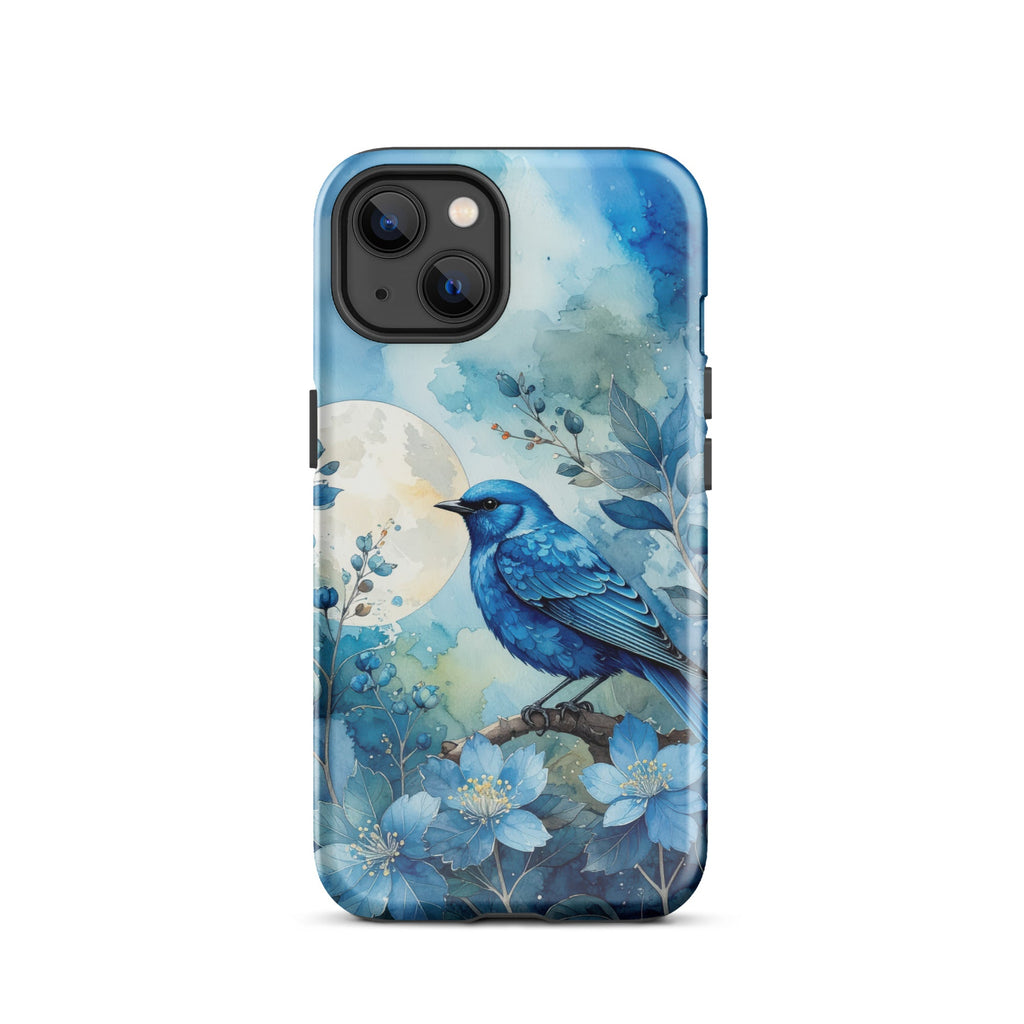 Carcasa resistente para iPhone – Pájaro Azul Crepuscular - CeluMovil