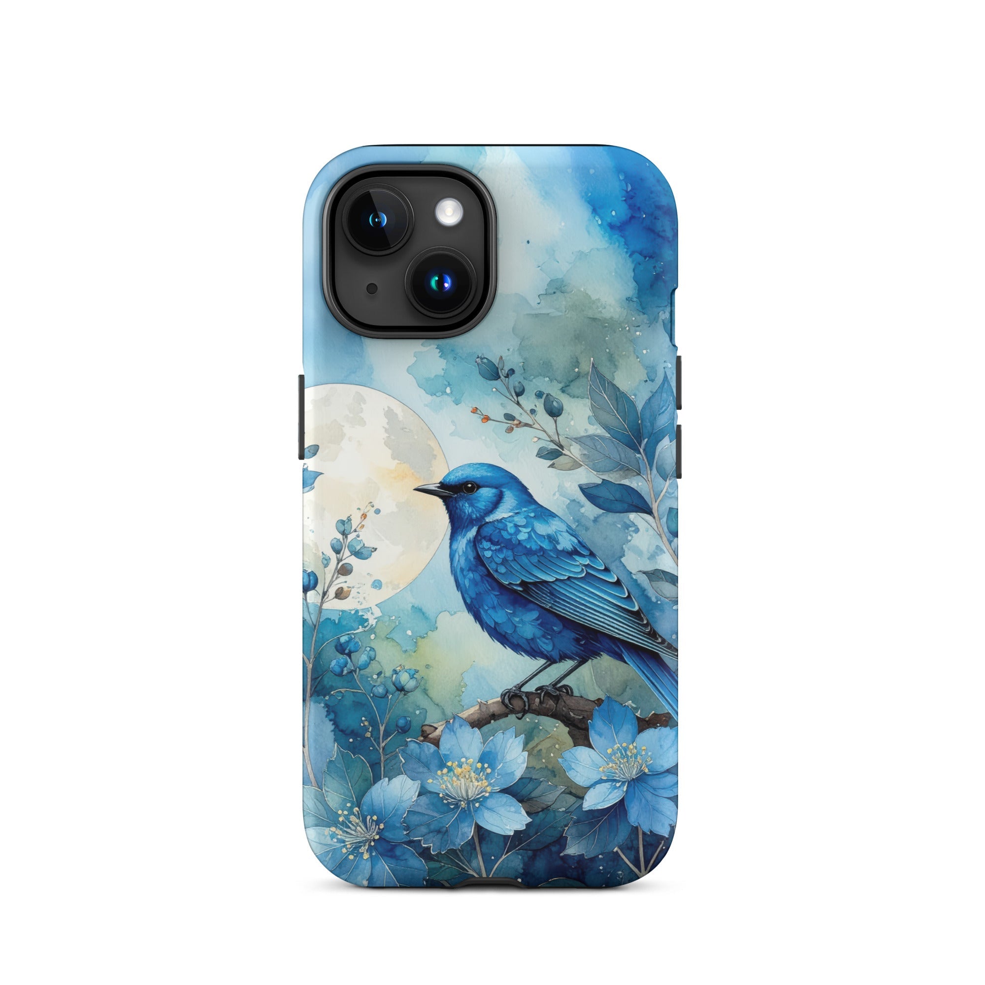 Carcasa resistente para iPhone – Pájaro Azul Crepuscular - CeluMovil