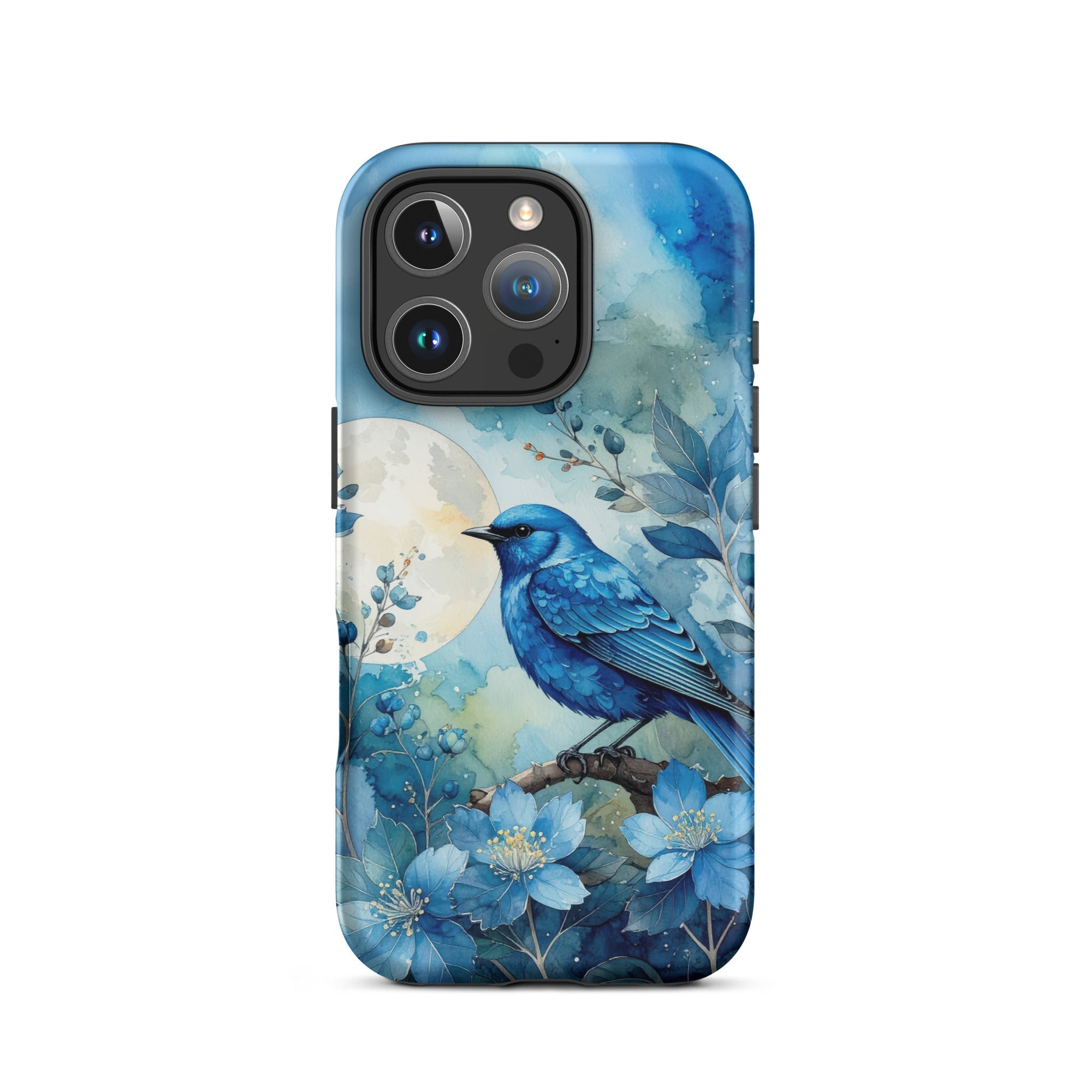 Carcasa resistente para iPhone – Pájaro Azul Crepuscular - CeluMovil