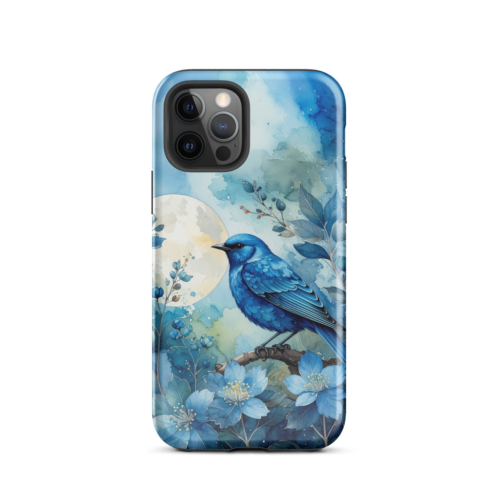 Carcasa resistente para iPhone – Pájaro Azul Crepuscular - CeluMovil