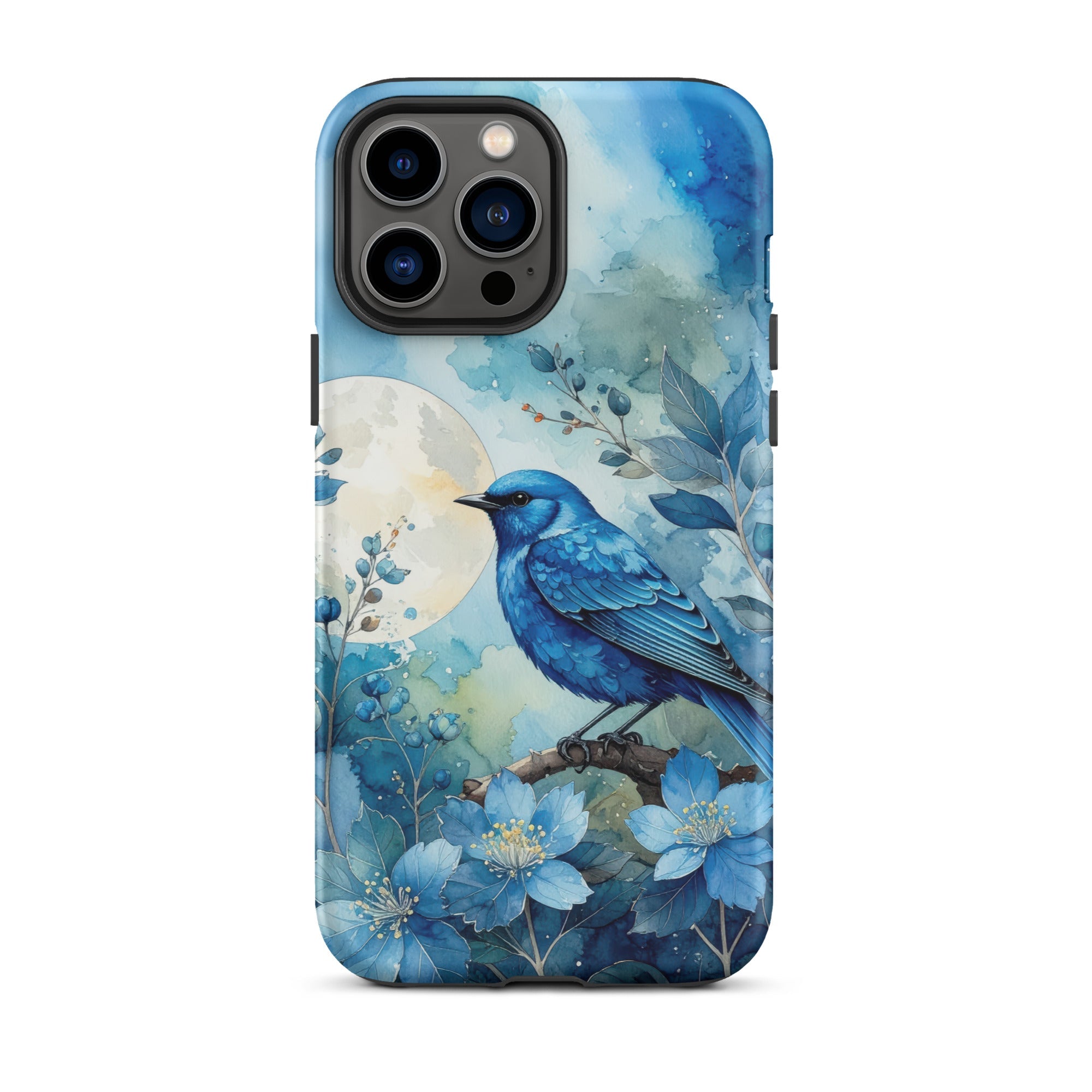 Carcasa resistente para iPhone – Pájaro Azul Crepuscular - CeluMovil