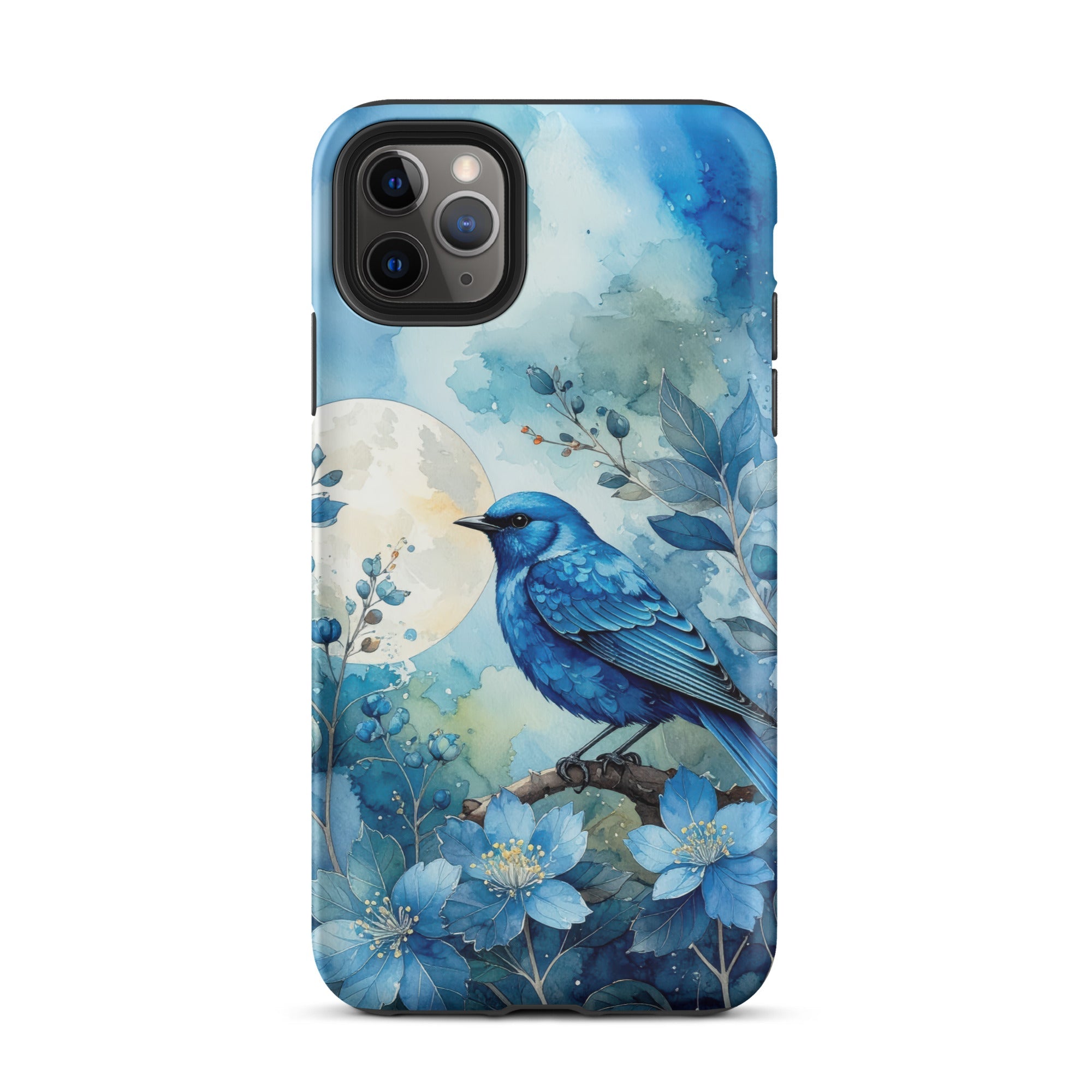 Carcasa resistente para iPhone – Pájaro Azul Crepuscular - CeluMovil