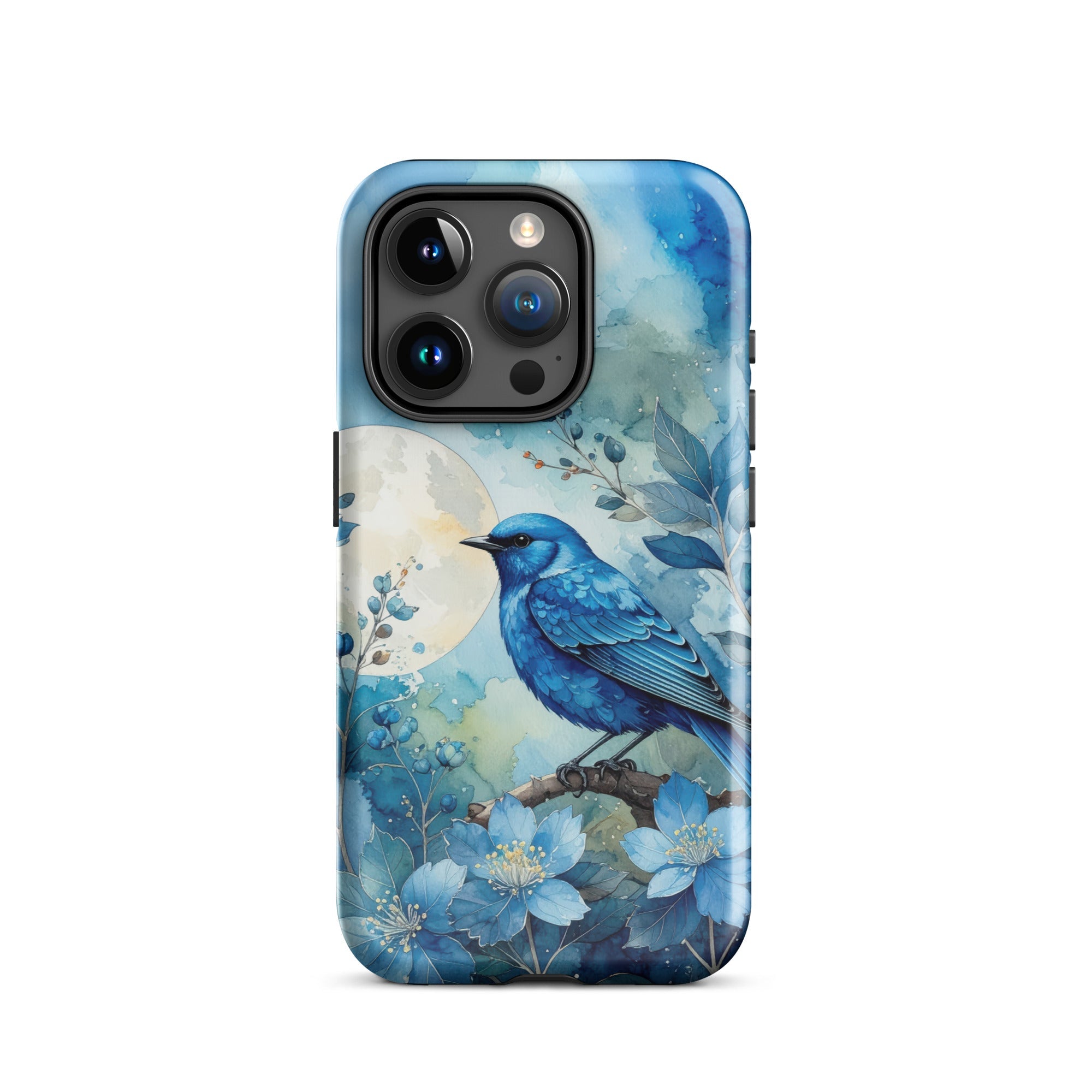 Carcasa resistente para iPhone – Pájaro Azul Crepuscular - CeluMovil