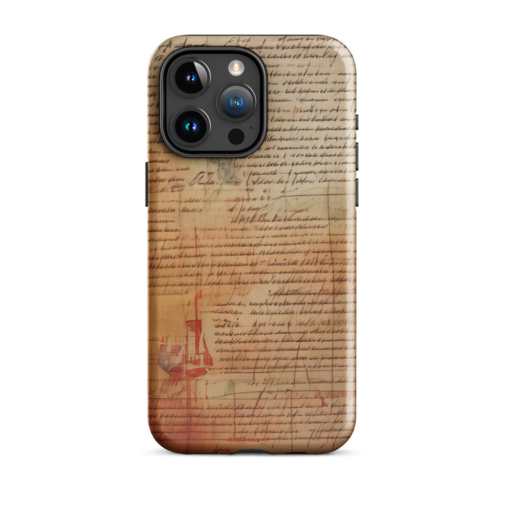 Carcasa Resistente para iPhone - Pergamino de Manuscrito Antiguo - CeluMovil