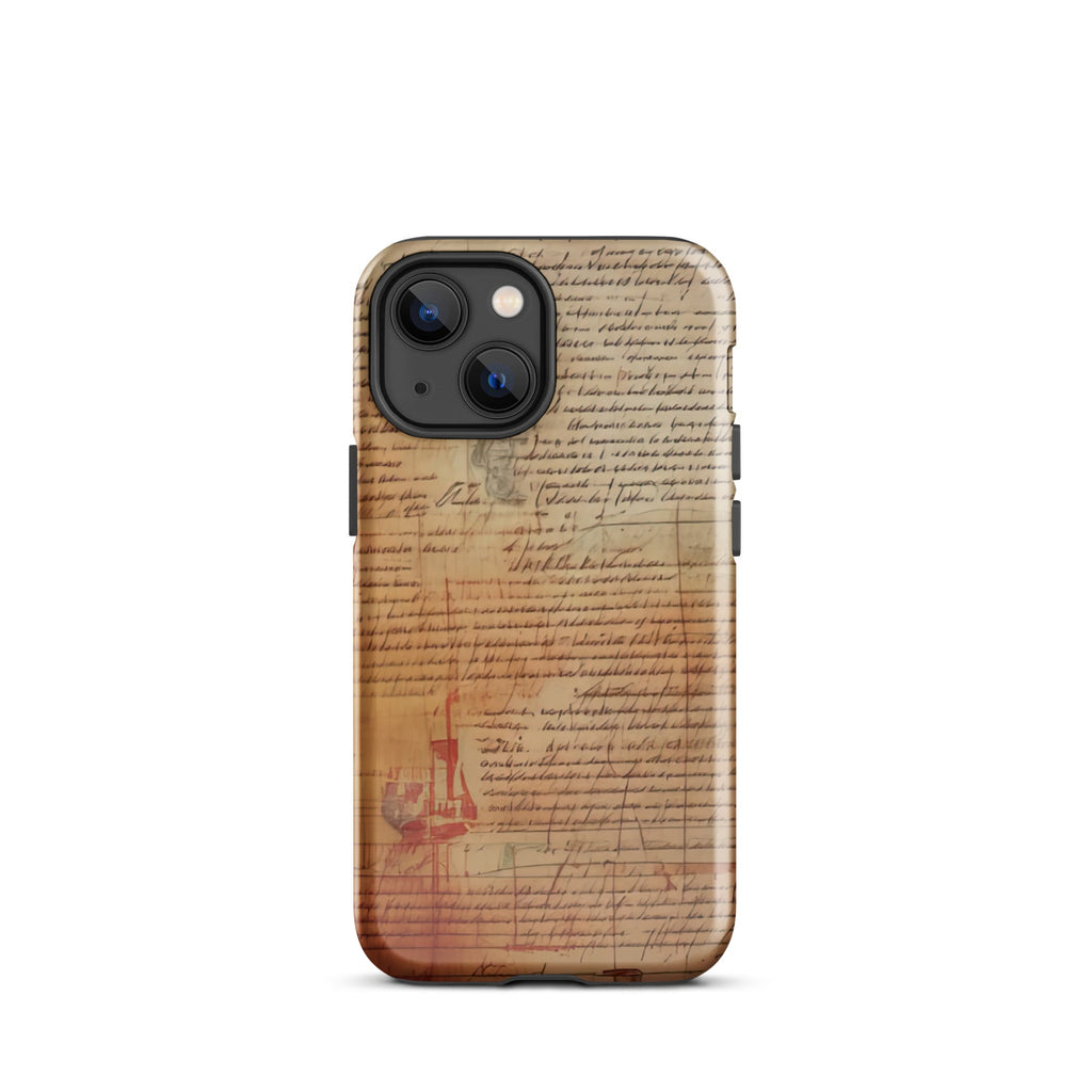 Carcasa Resistente para iPhone - Pergamino de Manuscrito Antiguo - CeluMovil