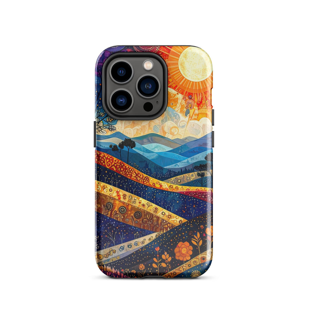 Carcasa Resistente para iPhone - Resplandor Radiante de Montaña - CeluMovil