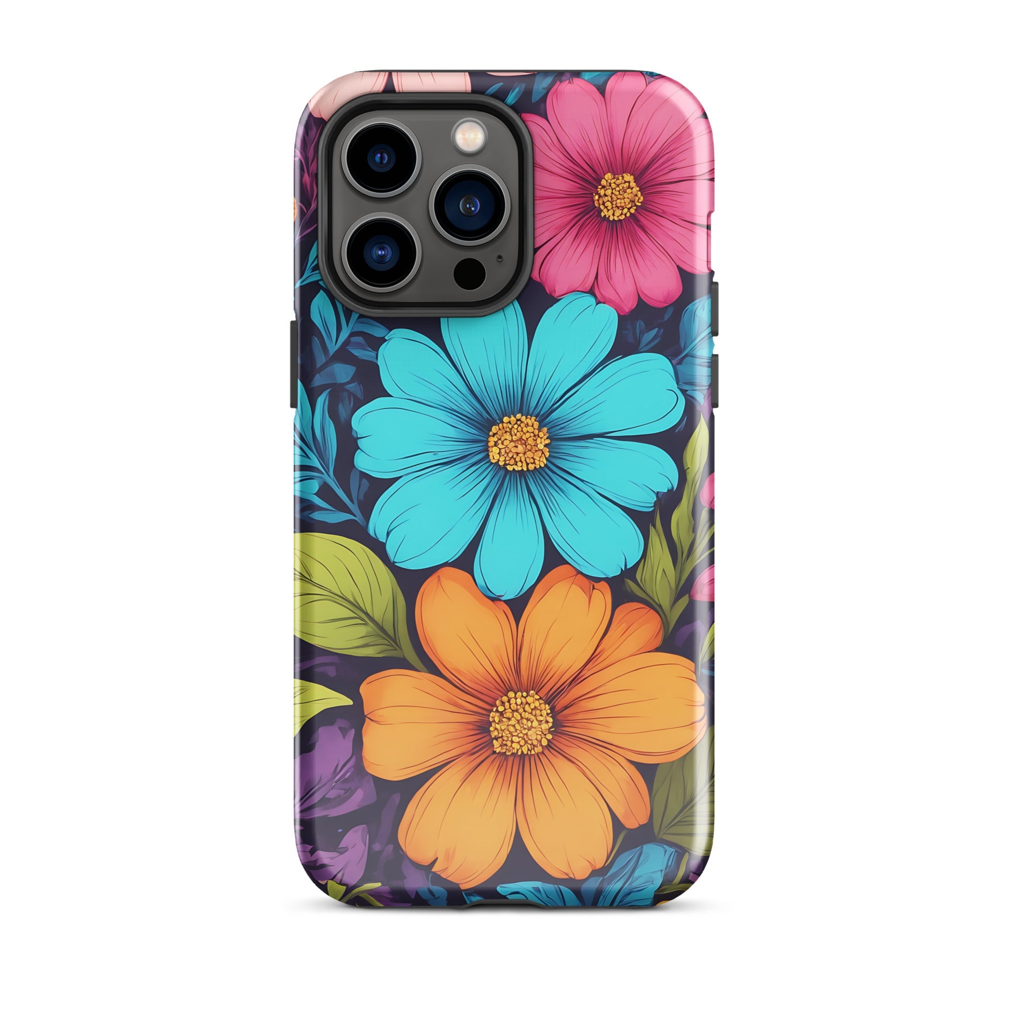 Carcasa resistente para iPhone - Vibrante diseño botánico - CeluMovil