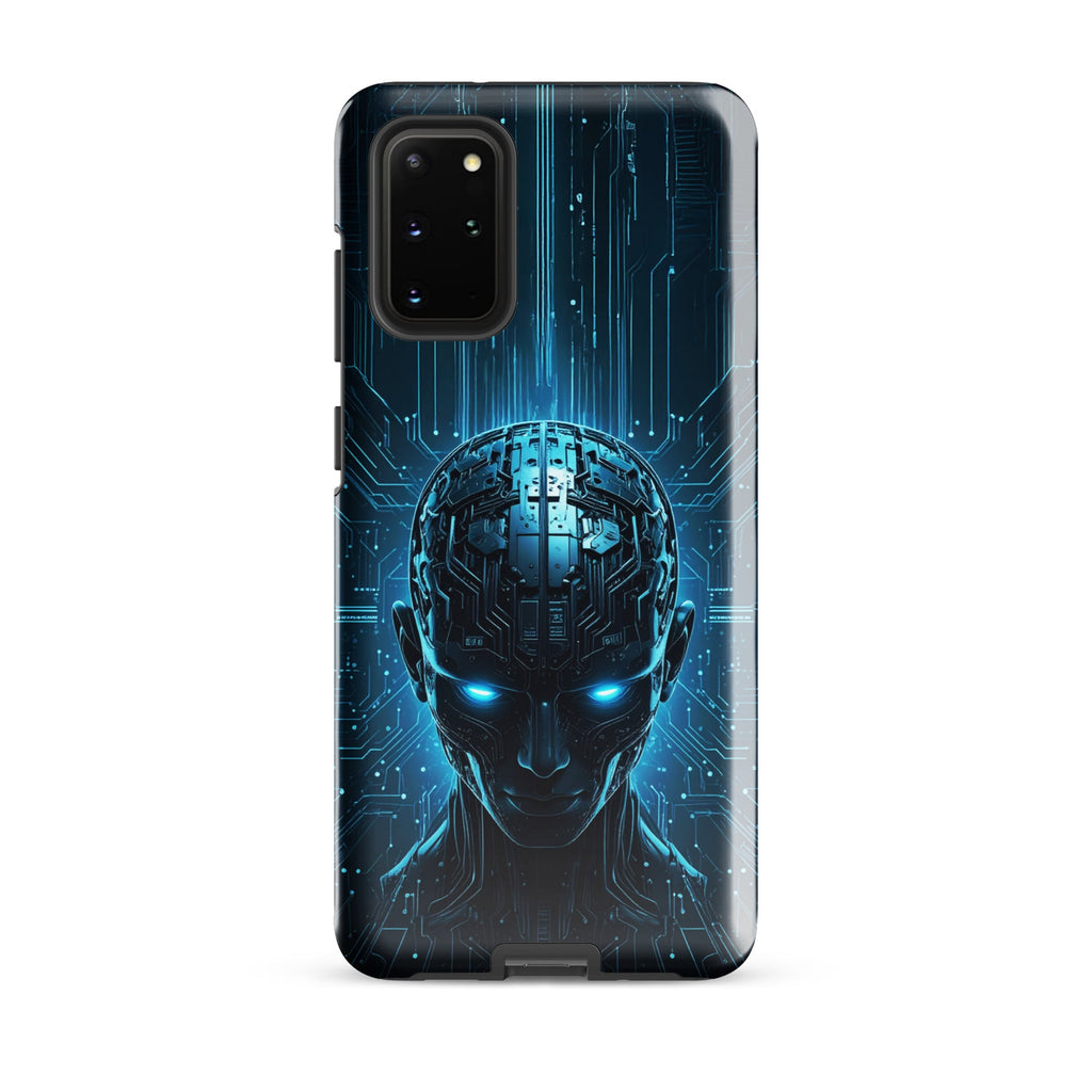 Carcasa resistente para Samsung – Centinela cuántico con diseño azul cibernético - CeluMovil