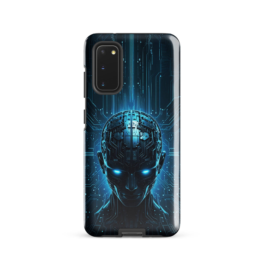Carcasa resistente para Samsung – Centinela cuántico con diseño azul cibernético - CeluMovil
