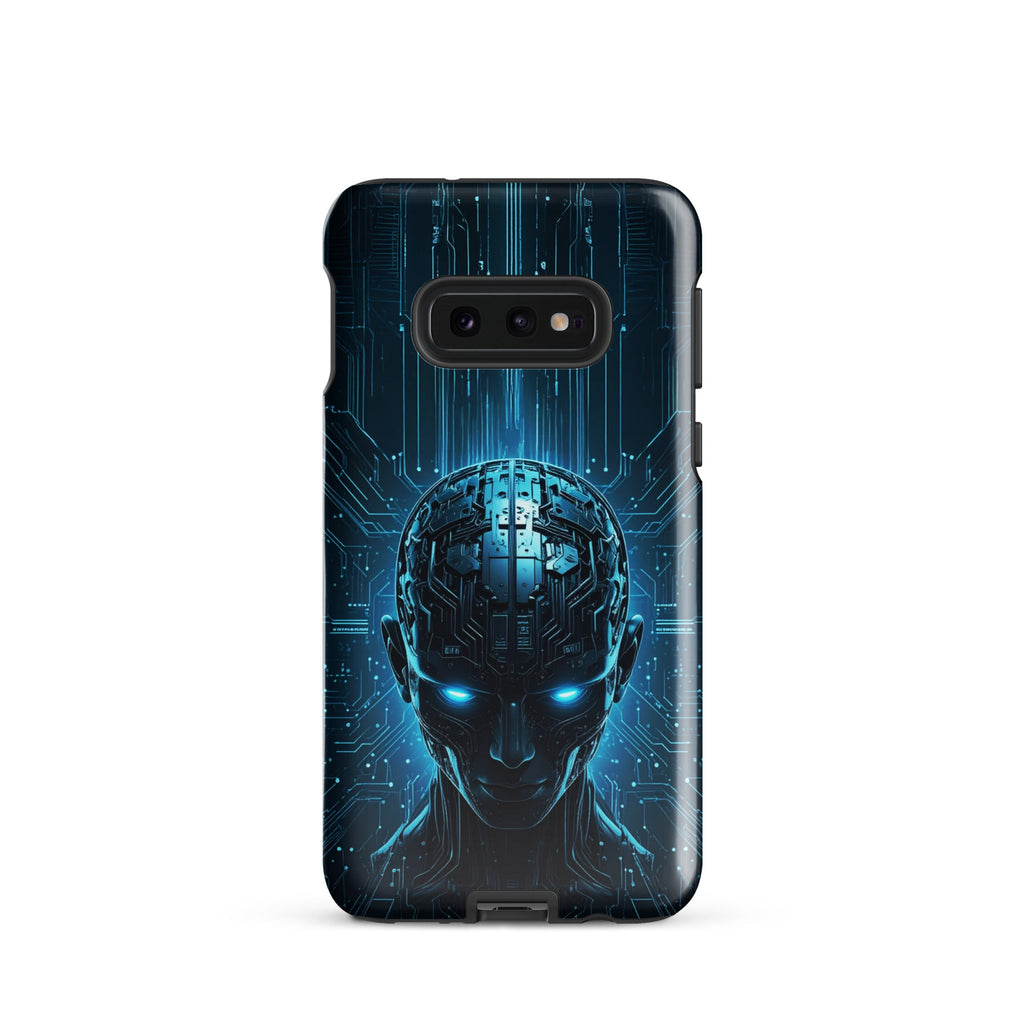 Carcasa resistente para Samsung – Centinela cuántico con diseño azul cibernético - CeluMovil