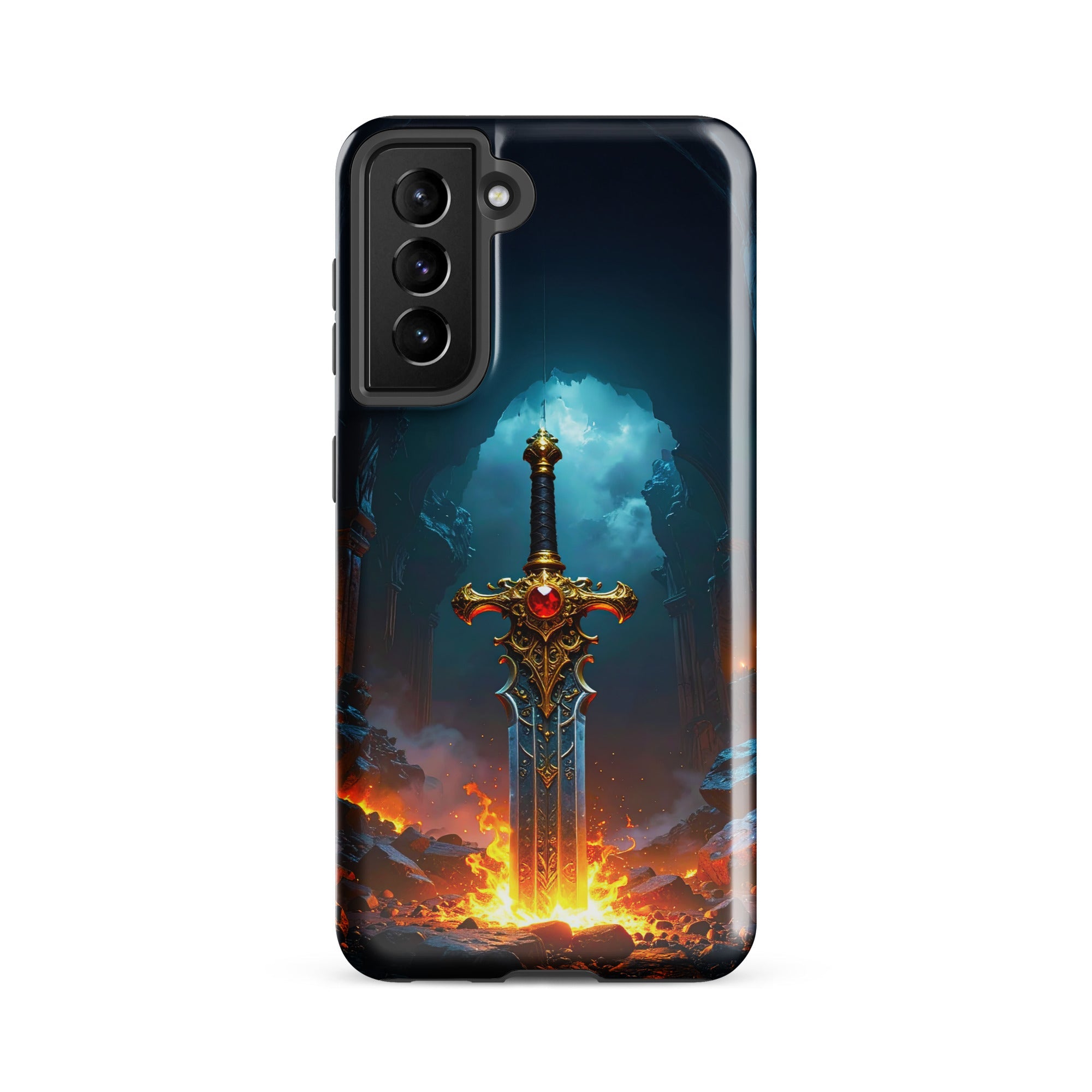 Carcasa Resistente para Samsung - Espada Flamígera Mística - CeluMovil