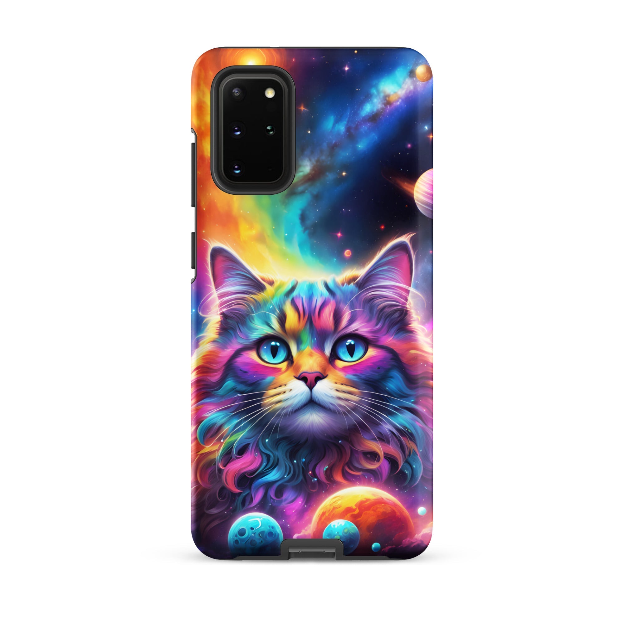 Carcasa resistente para Samsung - gato cósmico, galaxia y planetas - CeluMovil