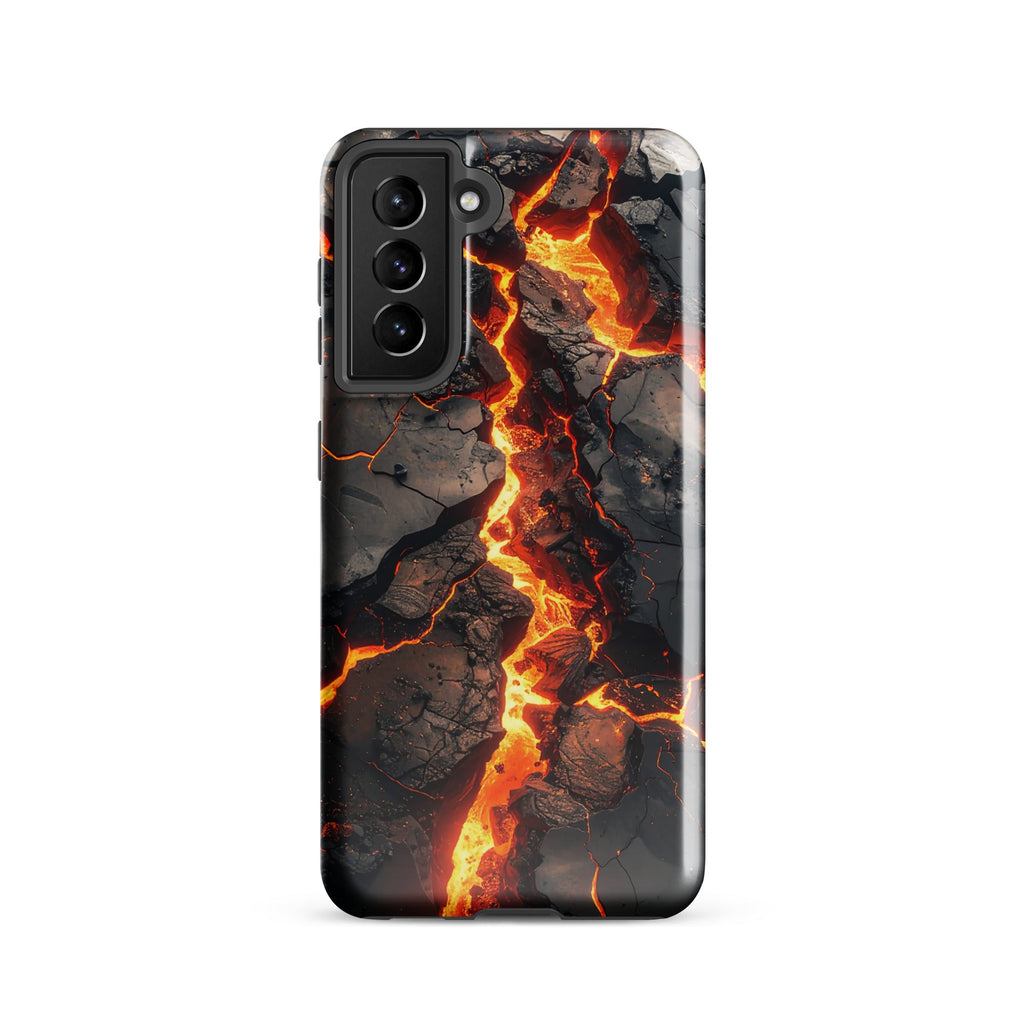 Carcasa resistente para Samsung – Molten Faultline con diseño de roca volcánica - CeluMovil