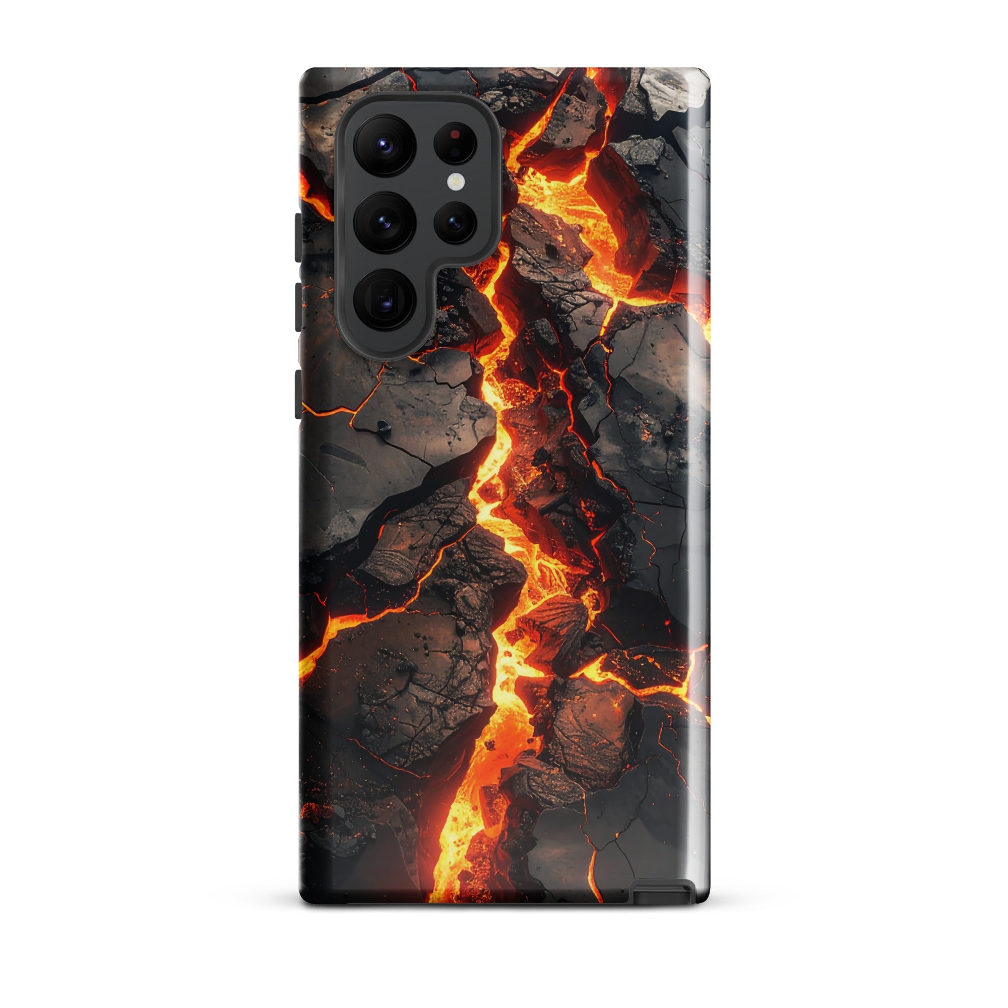 Carcasa resistente para Samsung – Molten Faultline con diseño de roca volcánica - CeluMovil