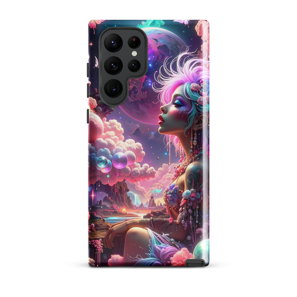 Carcasa resistente para Samsung – Soñadora iluminado por la luna, fantasía cósmica - CeluMovil