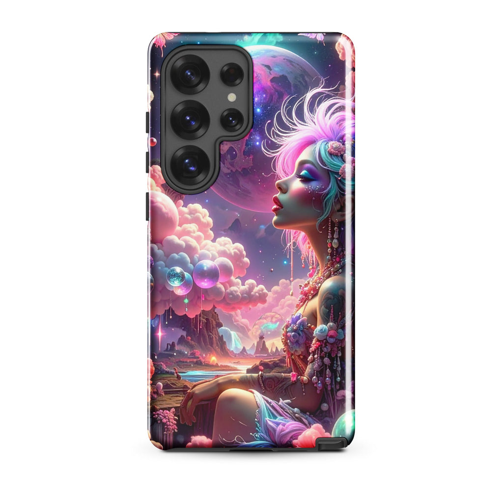 Carcasa resistente para Samsung – Soñadora iluminado por la luna, fantasía cósmica - CeluMovil