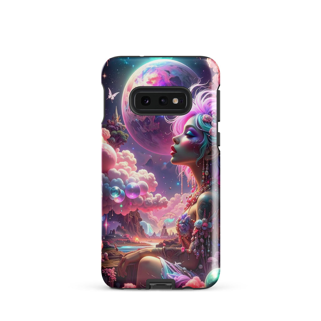 Carcasa resistente para Samsung – Soñadora iluminado por la luna, fantasía cósmica - CeluMovil