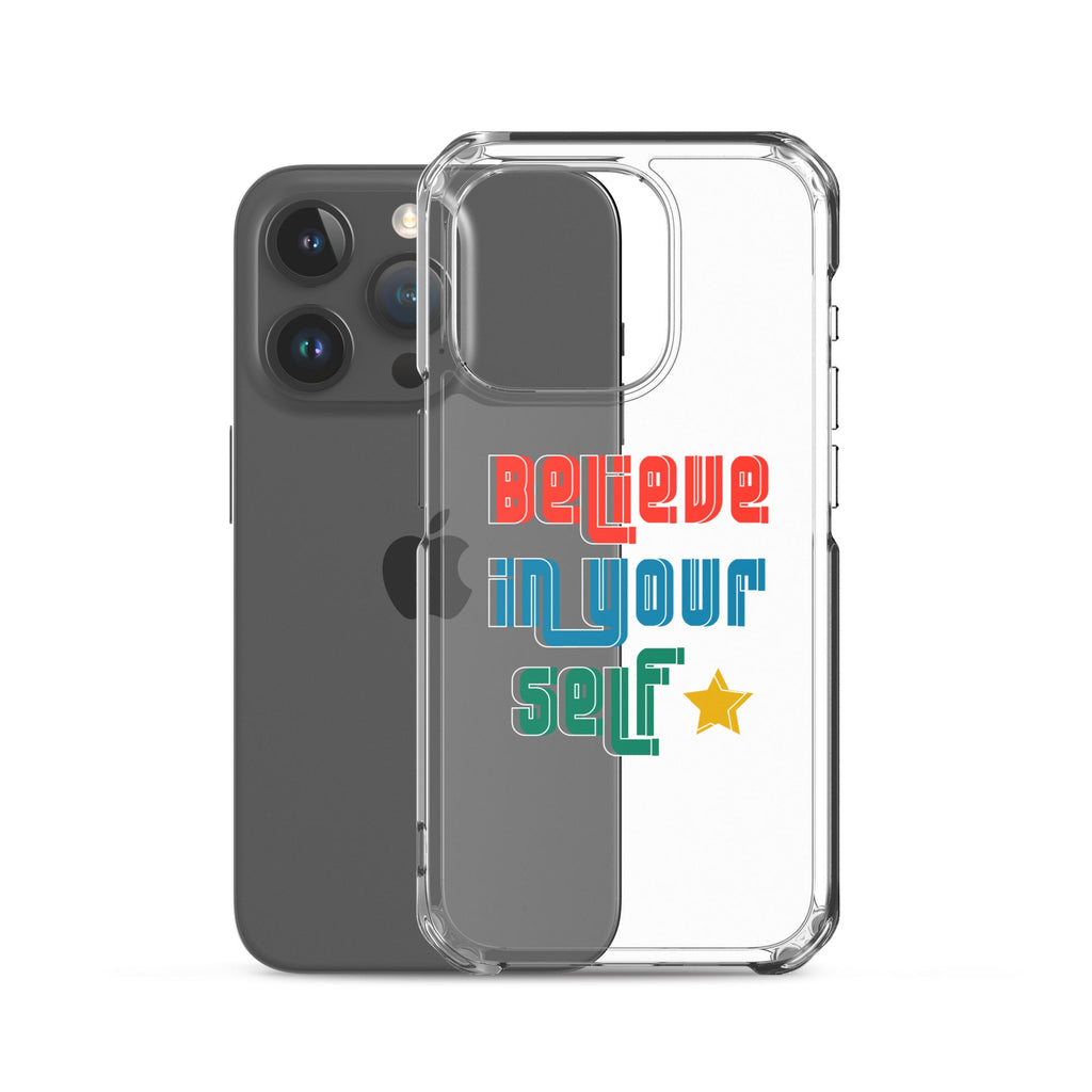Carcasa transparente para iPhone - Frase Motivadora: Believe In Yourself - CeluMovil