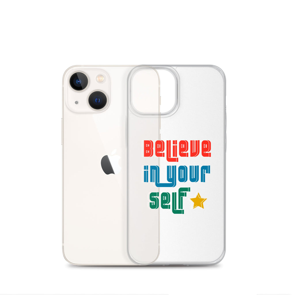 Carcasa transparente para iPhone - Frase Motivadora: Believe In Yourself - CeluMovil