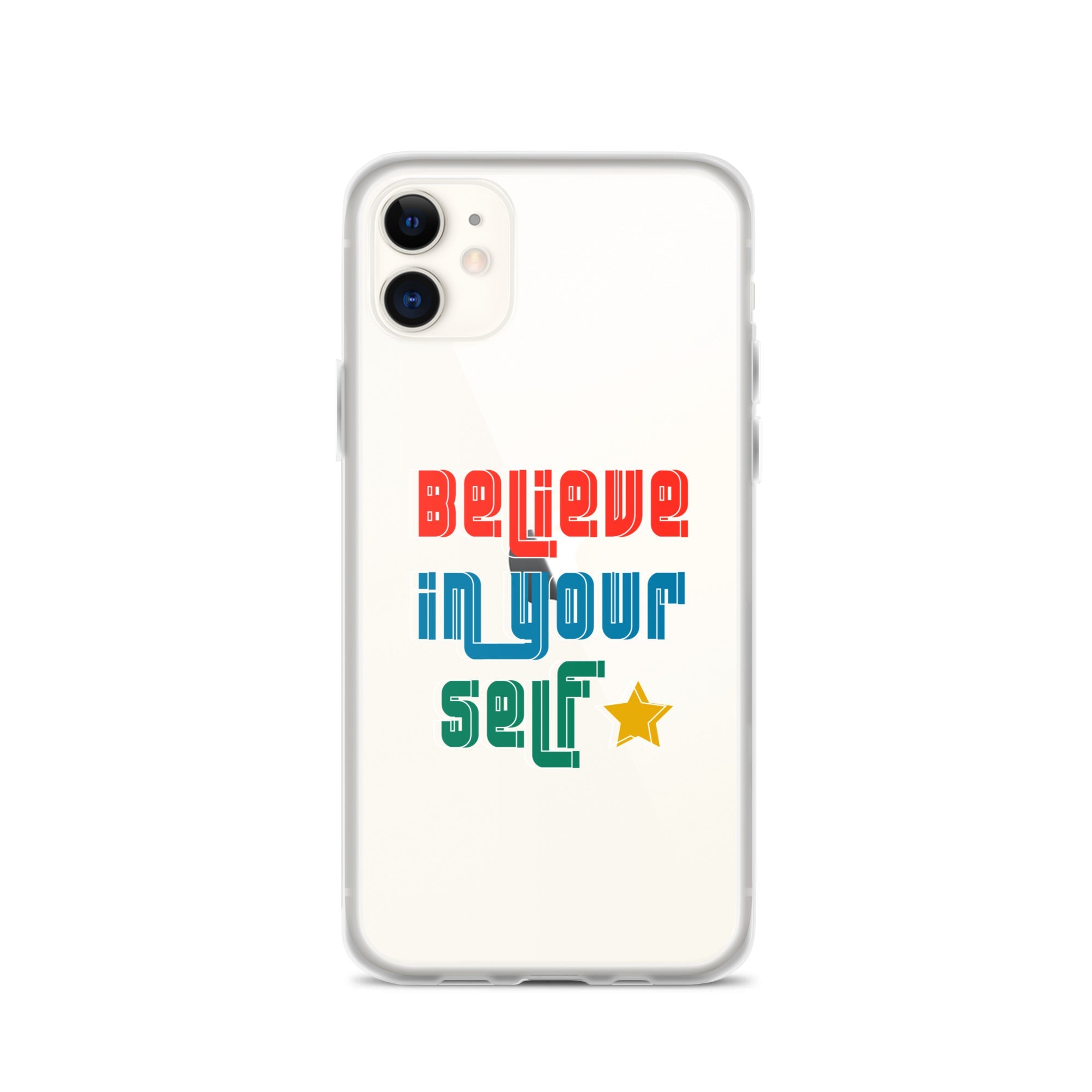 Carcasa transparente para iPhone - Frase Motivadora: Believe In Yourself - CeluMovil