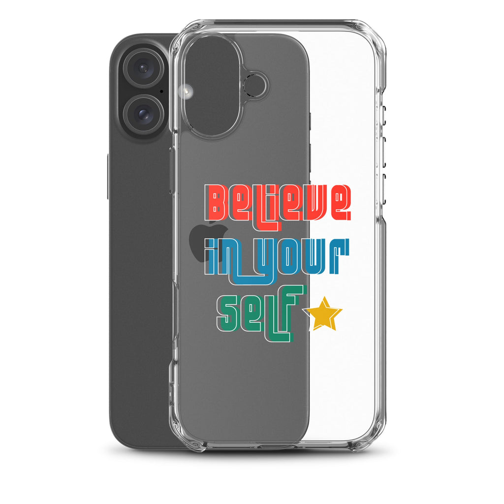 Carcasa transparente para iPhone - Frase Motivadora: Believe In Yourself - CeluMovil