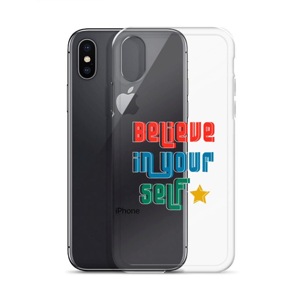 Carcasa transparente para iPhone - Frase Motivadora: Believe In Yourself - CeluMovil