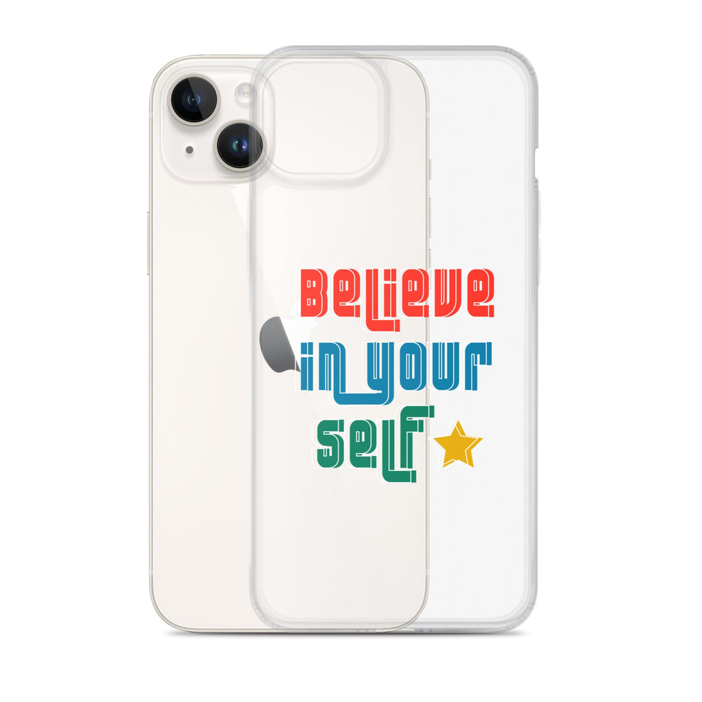 Carcasa transparente para iPhone - Frase Motivadora: Believe In Yourself - CeluMovil