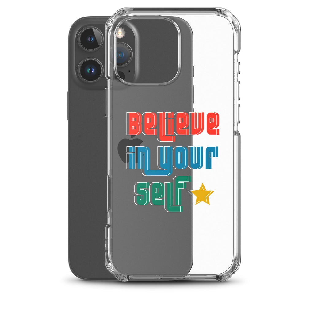 Carcasa transparente para iPhone - Frase Motivadora: Believe In Yourself - CeluMovil