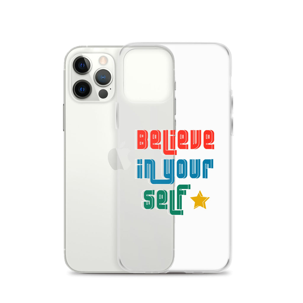 Carcasa transparente para iPhone - Frase Motivadora: Believe In Yourself - CeluMovil