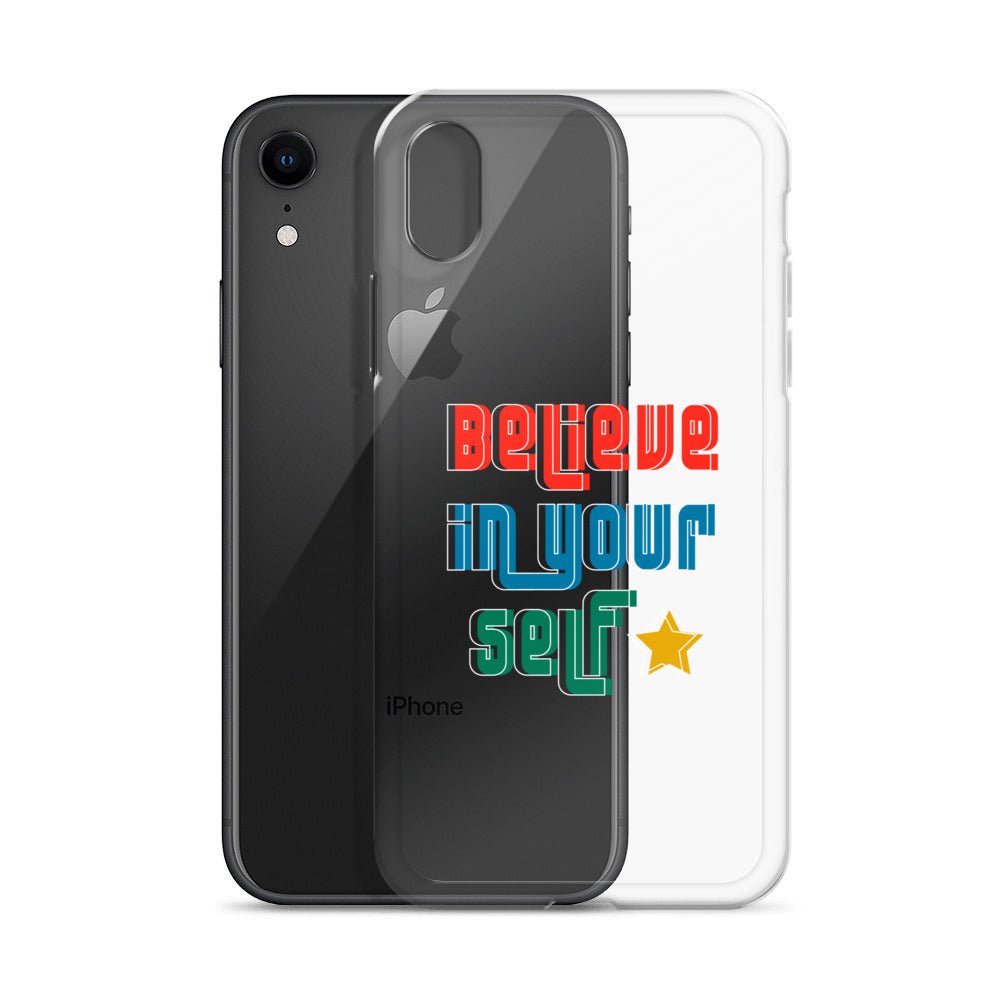 Carcasa transparente para iPhone - Frase Motivadora: Believe In Yourself - CeluMovil