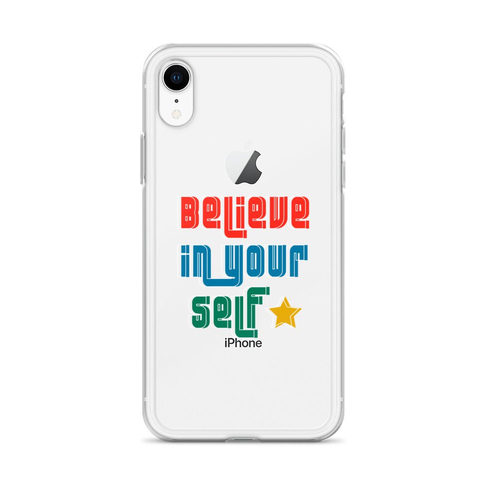 Carcasa transparente para iPhone - Frase Motivadora: Believe In Yourself - CeluMovil